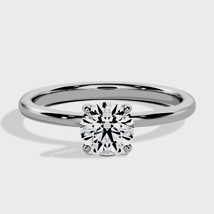 Engagement Ring White Gold - 0.15ct Diamonds - Model N°3013 Brilliant, Solitaire