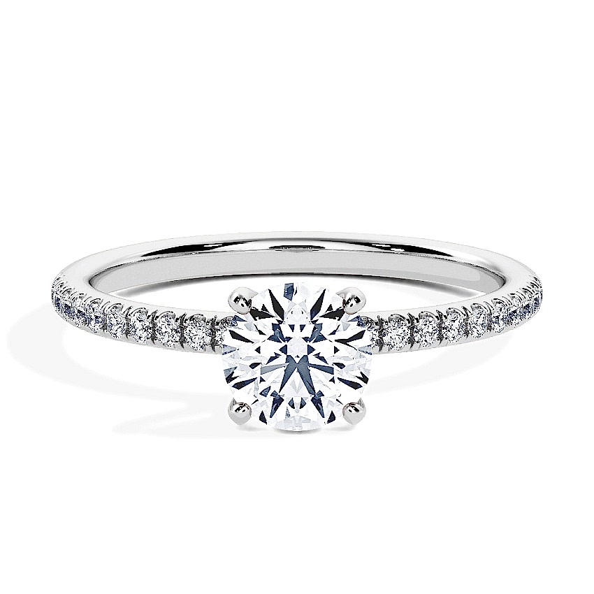 Engagement Ring Platinum - 0.35ct Diamonds - Model N°3013 Brilliant, Pavé