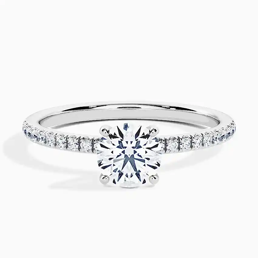 Engagement Ring Silver - 0.35ct Diamonds - Model N°3013 Brilliant, Pavé