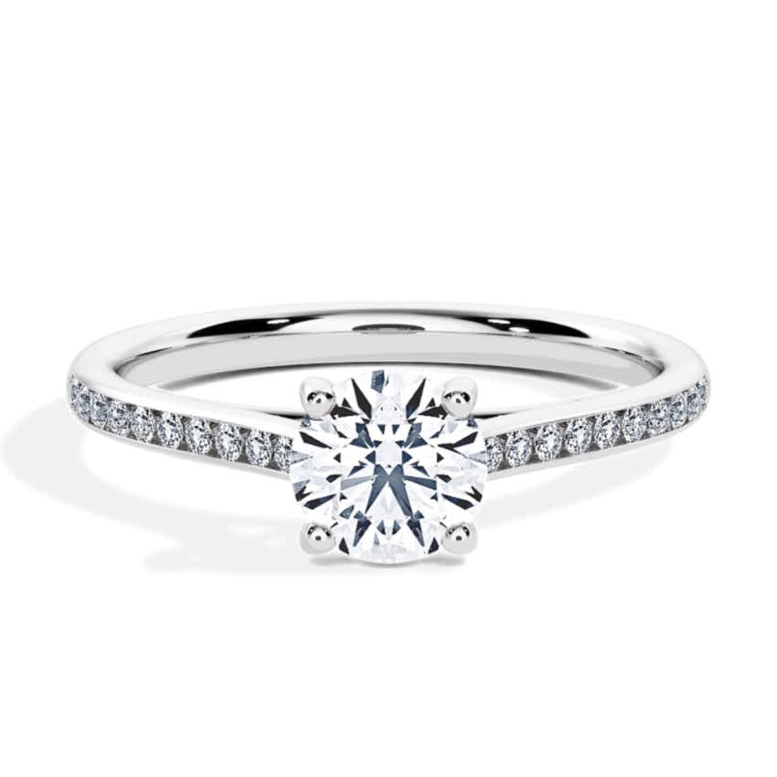 Engagement Ring White Gold - 0.50ct Diamonds - Model N°3015 Brilliant, Channel