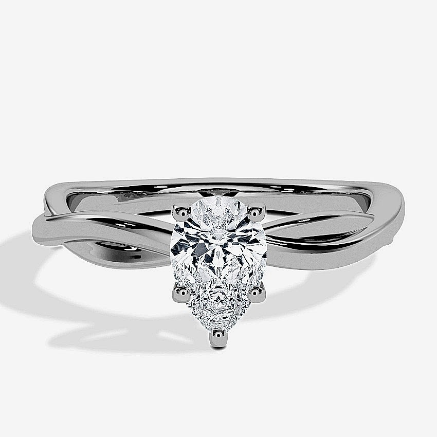 Engagement Ring Platinum - 0.30ct Diamonds - Model N°3016 Pear, Solitaire